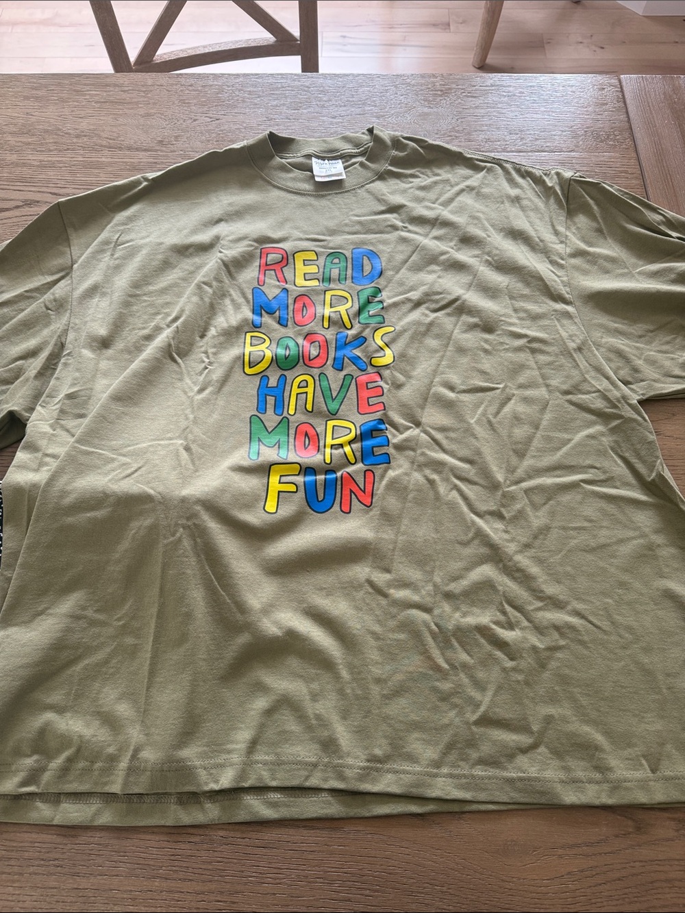 Read More Books Have More Fun Olive Graphic Tee - Unbranded